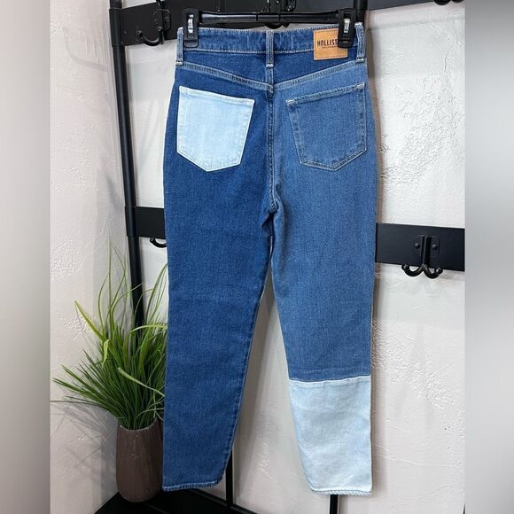 NWT HOLLISTER ULTRA HIGH-RISE PATCHWORK MOM JEANS size 0 W24 L27 - Picture 4 of 16